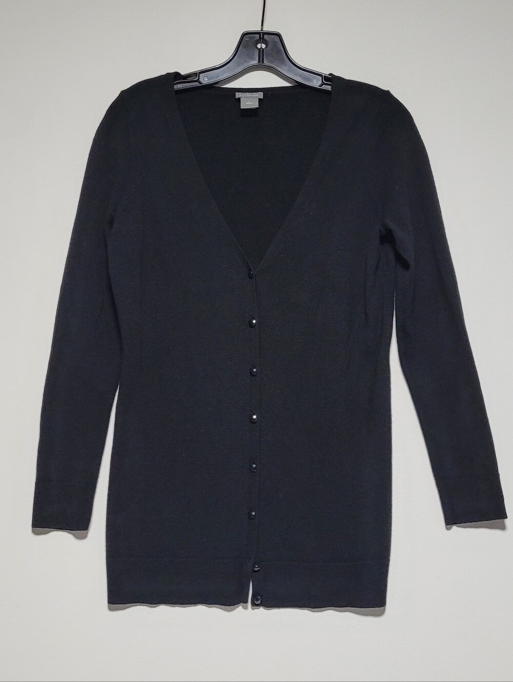 Ann Taylor Classis V-neck Black Cardigan Sweater